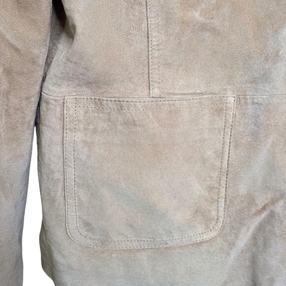 Mossimo Womens Tan Suede Genuine Leather Button Jacket SZ XL Y2K Western Rodeo - Picture 3 of 12